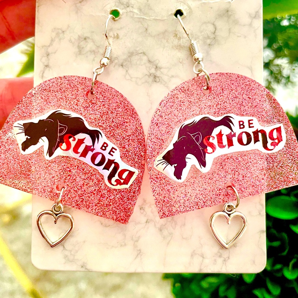 Lion Be Strong Acrylic Earrings